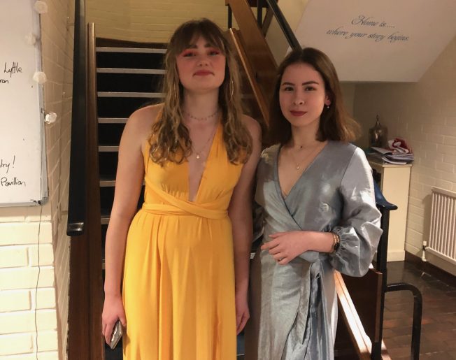 girls dressed for a special occasion