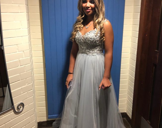 girl dressed for prom