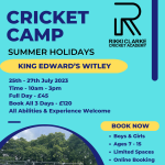 Cricket camp July flyer