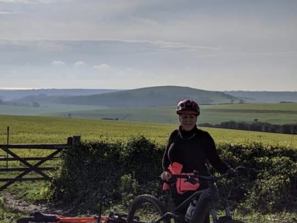 woman bike riding